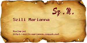Szili Marianna névjegykártya