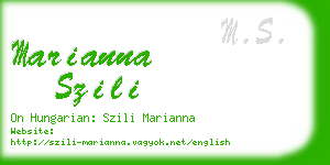 marianna szili business card